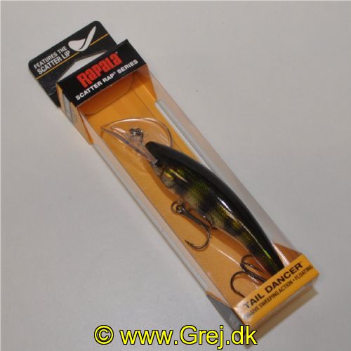 022677290133 - Rapala Scatter Rap Tail Dancer - 9cm - 13 gram - PEHL - Live Hologram Perch (Aborre) - Har en meget flakkende gang i vandet - Arbejdsdybde: 3.3-5.7m
