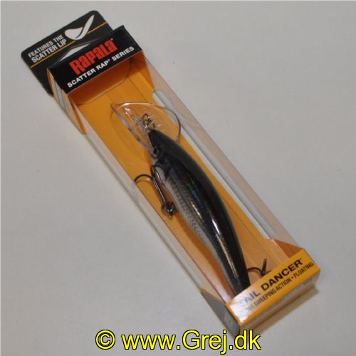 022677290157 - Rapala Scatter Rap Tail Dancer - 9cm - 13 gram - SCRTD09 - SMHL - Live Hologram Smalt - Har en meget flakkende gang i vandet - Arbejdsdybde: 3.3-5.7m