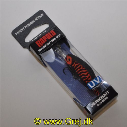 022677330082 - Rapala Shadow Rap Jack Deep - 5cm/6g - Matte Black Red UV - Arbejdsdybde 3 meter