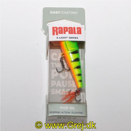 022677348698 - Rapala X-Light Popper - 4,5cm/4,5g - Firetiger - Arbejdsdybde: Top Water