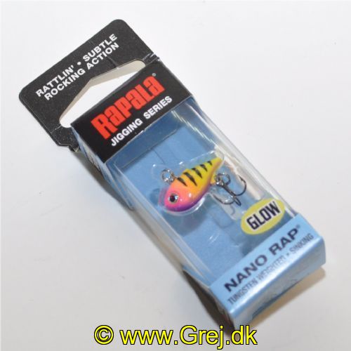 022677372877 - Rapala Jigging Series - Nano Rap - Glow Headspin (GHSP) - 2cm/1,6g - Arbejdsdybde: Variabel