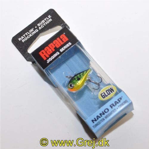 022677372891 - Rapala Jigging Series - Nano Rap - Glow Leprechaun (GLPC) - 2cm/1,6g - Arbejdsdybde: Variabel