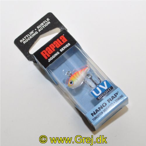 022677372952 - Rapala Jigging Series - Nano Rap - Pink Tiger UV (PTU) - 2cm/1,6g - Arbejdsdybde: Variabel