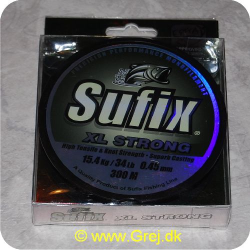 024777303874 - Sufix XL Strong nylonline - Farve: Platinum - 0,45 mm/15,4 kg