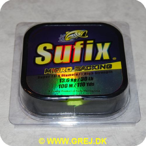 024777319950 - Sufix Micro Backing Line - 100 meter - Styrke/kg: 13,6 kg - Farve: Neon gul