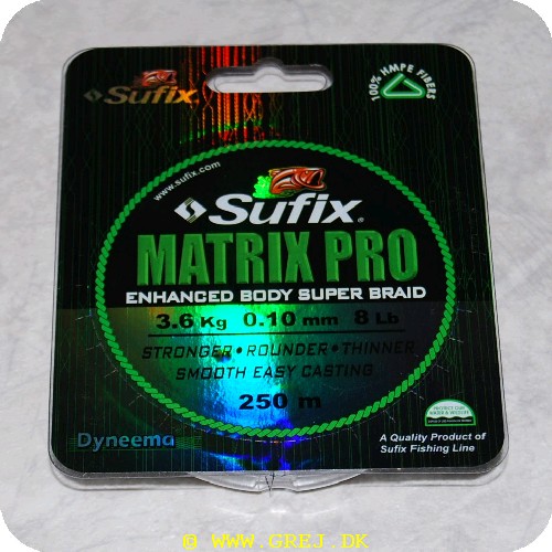 024777333451 - Sufix Matrix Pro fletline - 250 meter - 0.10mm/3.6 kg