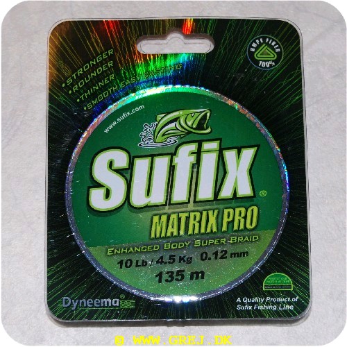 024777336797 - Sufix - Matrix Pro fletline - 135 meter - 0.12 mm/4.5 kg.