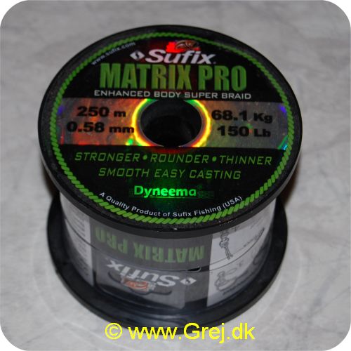 024777339514 - Sufix Matrix Pro fletline - 250 meter - 0,58mm/68,1 kg