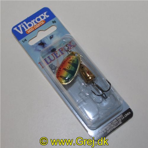 027752049255 - Vibrax - Firetiger med skel - Gylden søjle med fiskemotiv - Mid Depth - Str. 3 - 8g - BFSD3 P