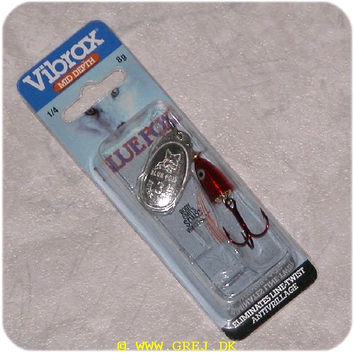 027752065798 - Vibrax - Sølvfarvet med rød krop - Mid Depth - Str. 3 - 8g - BFSD3 RS