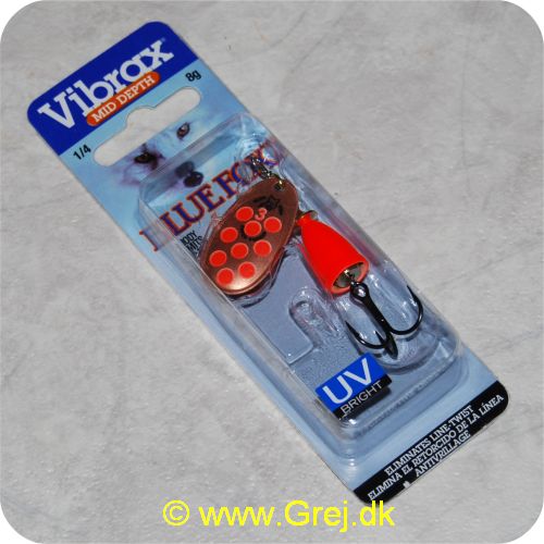 027752127939 - Vibrax str. 3 - Mid Depth - UV Bright - kobberblad med røde pletter - rød klokke