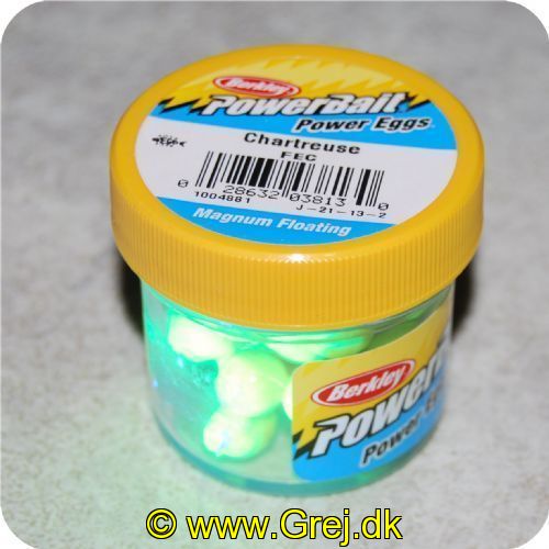 028632038130 - PowerBait - Chartreuse - Power Eggs - Magnum Floating - Art. no.: 1004881
Billedet nr.2 er taget med UV-lygte.