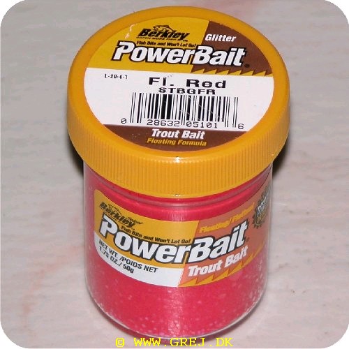 028632051016 - PowerBait med glimmer - FLUORESCENT RED