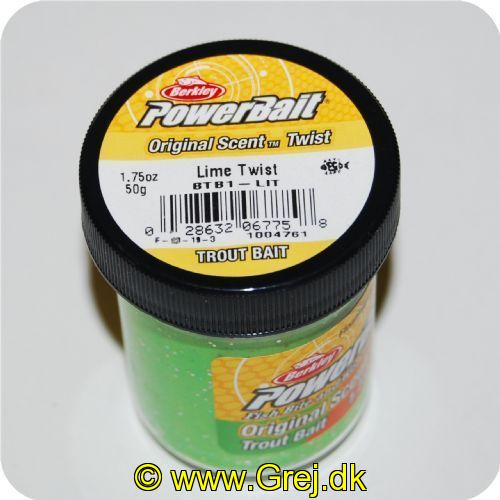 028632067758 - PowerBait med glimmer - LIME TWIST (grøn / gul)