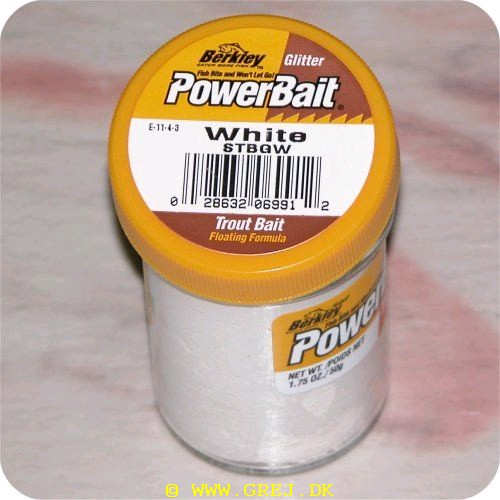 028632069912 - PowerBait med glimmer - MARSHMELLOW WHITE ekstra scent