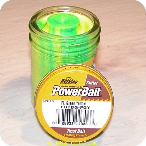 028632113066 - PowerBait med glimmer - FLUORESCENT GREEN / YELLOW