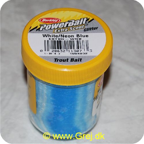 028632113073 - PowerBait med glimmer - WHITE / NEON BLUE