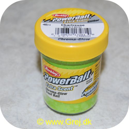 028632172810 - PowerBait med glimmer - CHARTREUSE Chroma-Glow ekstra scent
