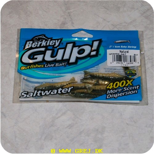 028632183984 - Berkley Gulp  - Baby Shrimp (reje) - Farve: Natural - Str. 5 cm - 8 stk.
<BR>
Type: Live bait