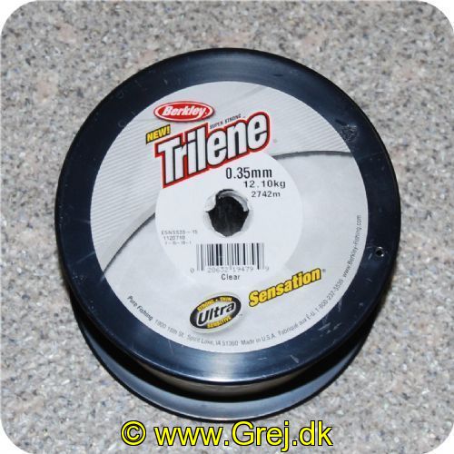 028632194799 - Trilene Sensation nylonline - 0,35mm/12,1kg -  Klar - Ultra Stærk - Tynd - Sensitive - Vælg antal meter