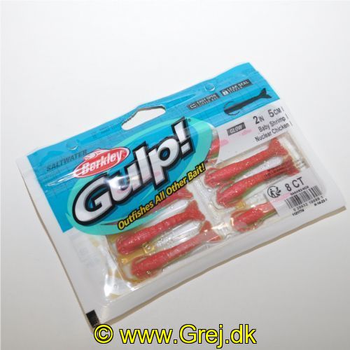 028632196991 - Berkley Gulp  - Baby Shrimp (reje) - Farve: Nuclear Chicken - Str. 5 cm - 8 stk.
<BR>
Type: Live bait