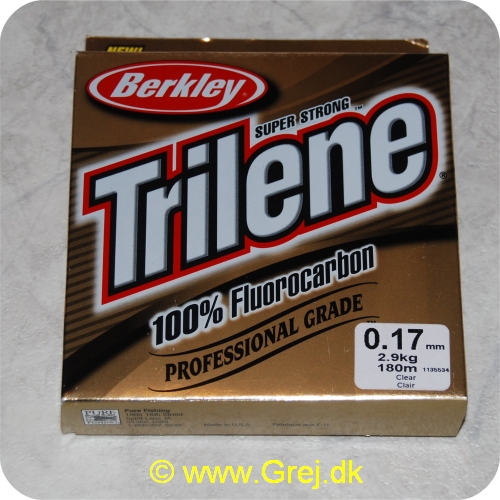 028632237045 - Berkley Trilene Super Strong - 100% Fluor Carbon - 0.17mm/2.9kg - 180m - Klar