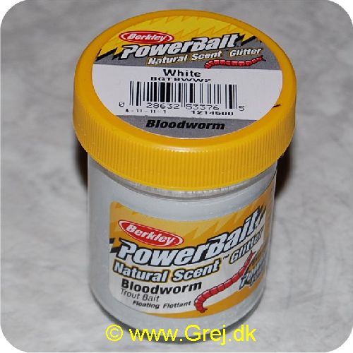 028632533765 - PowerBait med glimmer - WHITE med blodorm