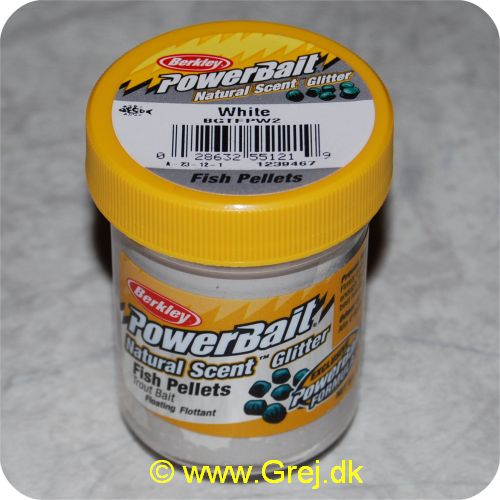 028632551219 - PowerBait med glimmer - WHITE med fish pellet