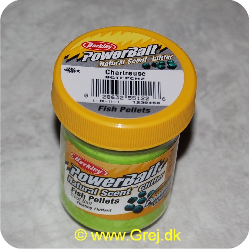 028632551226 - PowerBait med glimmer - CHARTREUSE med fish pellet