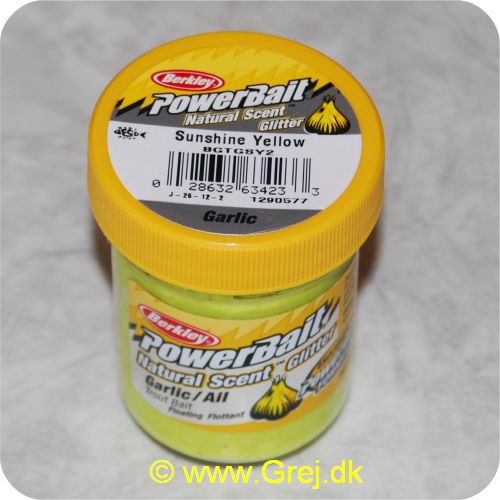 028632634233 - PowerBait med glimmer - SUNSHINE YELLOW med hvidløg