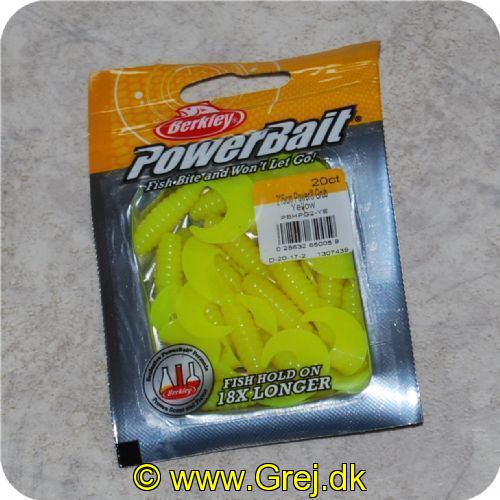 028632650059 - 2" Power Grub - Frave = Yellow - 20 stk. - Fiskene holder fast 18 gange længere end på andre mærker.<BR>
Fish Bite and Wont Let Go!