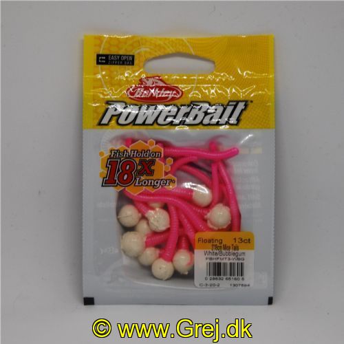 028632651605 - Power Bait Mice Tails - 13 stk - White/Bubblegum - 8 cm - Ny udgave