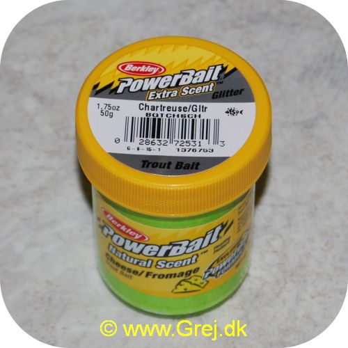 028632725313 - PowerBait med glimmer - CHARTREUSE med ost