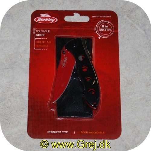 028632740217 -  Berkley foldekniv - 8,5 cm blad Farve: Rød med Sort håndtag 
Meget skarp blad