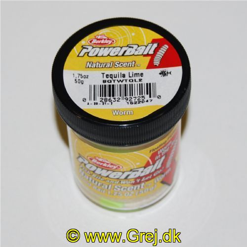 028632927250 - PowerBait uden glimmer - TEQUILA LIME (grøn / hvid) med orm