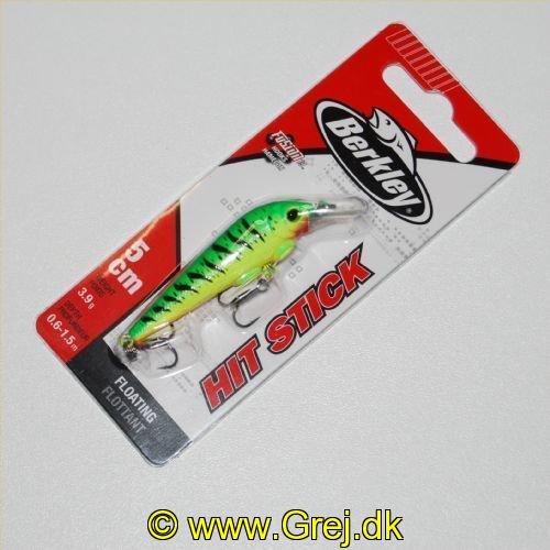 028632936634 - Berkley Hot Stick wobler - 5 cm - 3,9 g - Hot Fire Tiger - Flydende (Floating) - Dybde: 0,6-1,5m