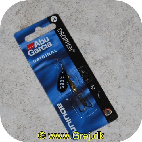 036282008250 - Abu Garcia original Droppen 4 gram - Sort med hvide dråber