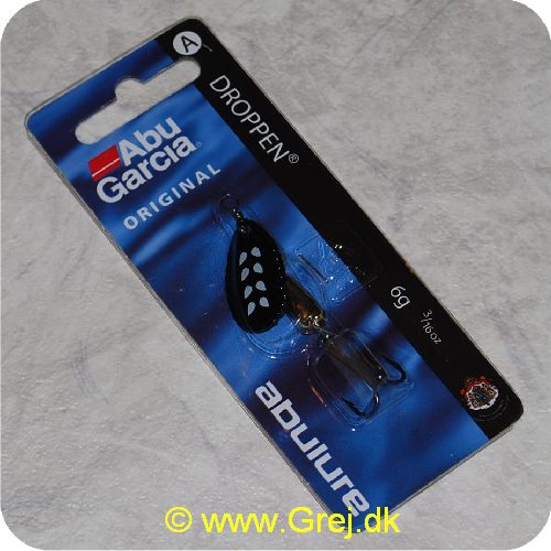 036282008274 - Abu Garcia original Droppen - 6 gram - sort med grå dråber - Zebra