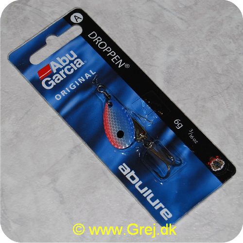 036282099012 - Abu Garcia original Droppen - 6 gram - Rød/sølv/blå med sort plet