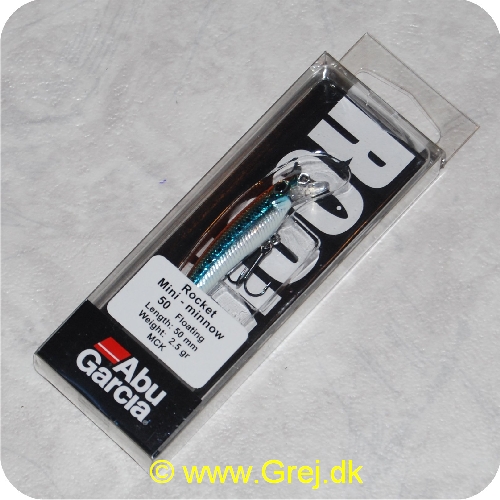 036282912823 - Abu Rocket mini minnow wobler - 5 cm - 2,5 gram - Rød/blå/hvid