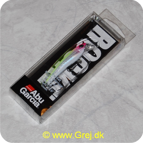 036282912847 - Abu Rocket mini minnow wobler - 5 cm - 2,5 gram - Gul/sølv/hvid med rød hoved - Clown