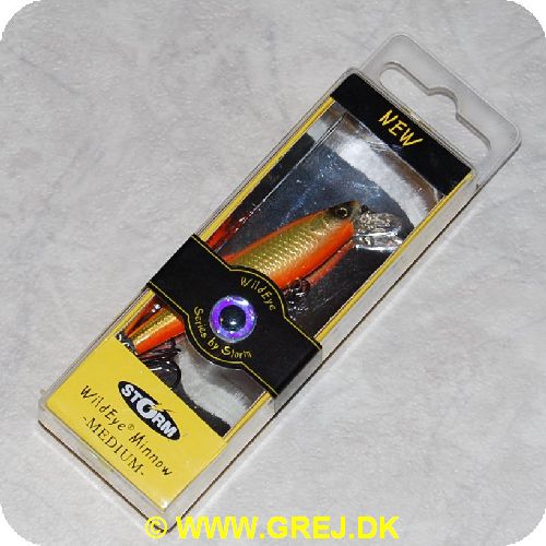 039984067587 - Storm WildEye Minnow Medium - 6 cm - 4 gram - Svømmedybde: 0,8-1,2 meter - Med to skarpe VMC kroge - Orange/gul