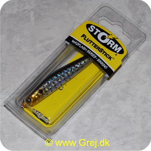 039984109850 - Flutterstick Madflash - synkende - 7cm/7g - Sort/sølv/sorte pletter