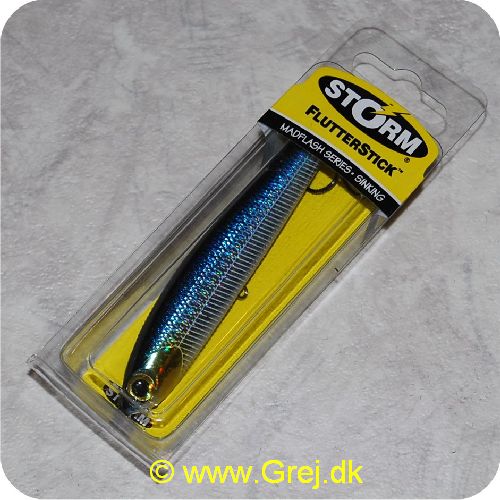 039984918506 - Flutterstick Madflash - synkende - 10 cm/20 gram - Holo - Sort/blå/sølv