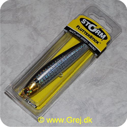 039984918513 - Flutterstick Madflash - synkende - 10cm/20gram - Holo - Sort/sølv/sorte pletter