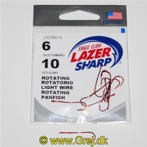 047708636827 - G-PACK - LAZER CRAPPIE ABERDEEN ROTATING - Model:L022RGH-6 - RED - Enheder per pakke: 10