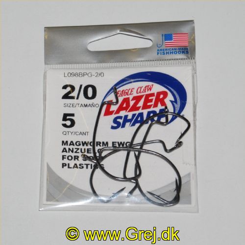 047708662970 - G-PACK - LAZER MAGWORM EXTRA WIDE GAP - Model:L098BPGH-2/0 - PLATINUM BLACK - Enheder per pakke: 5