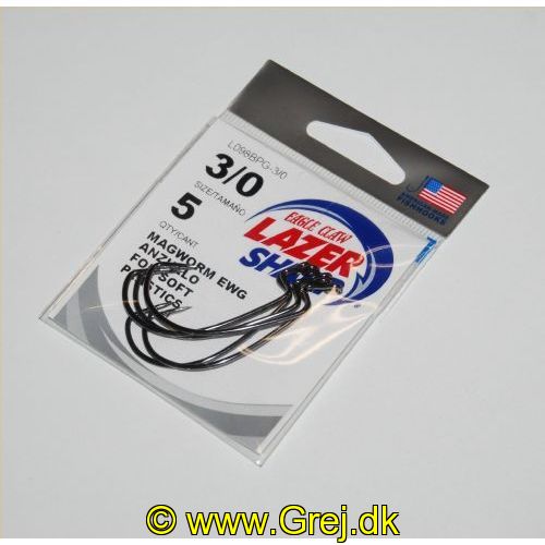 047708662987 - G-PACK - LAZER MAGWORM EXTRA WIDE GAP - Model:L098BPGH-3/0 - PLATINUM BLACK - Enheder per pakke: 5