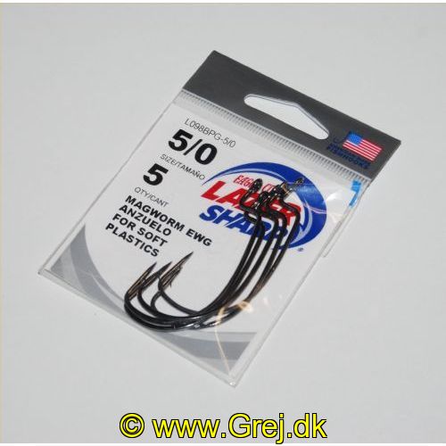 047708663007 - G-PACK - LAZER MAGWORM EXTRA WIDE GAP - Model:L098BPGH-5/0 - PLATINUM BLACK - Enheder per pakke: 5