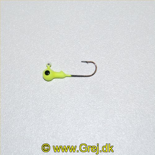 047708728553 - JIGS & LURES - NON-LEAD GREEN CHARTREUSE SINGLE WHITE EYE BALL HEAD JIG WITH BARB 1/32OZ - Model:NLJB03-132 - GREEN CHARTREUSE - Enheder per pakke: 6